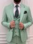 Erkek Takım Elbise Kırlangıç Yaka Italyan Kesim Slim Fit Ceket Yelek Pantolon 5