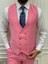 Erkek Takım Elbise Kırlangıç Yaka Italyan Kesim Slim Fit Ceket Yelek Pantolon 4