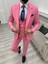 Erkek Takım Elbise Kırlangıç Yaka Italyan Kesim Slim Fit Ceket Yelek Pantolon 5