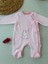 Romantik Fil Nakışlı Pembe Süslü Kız Bebek Tulumu 2