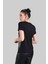 Kadın Siyah Önü Taş Detaylı V Yakalı Kısa Kollu T-Shirt Npt 49 3