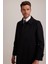 Erkek Siyah Regular Fit Gabardin Pardesü 3