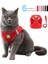 Kırmızı M Reflektif Yavru Köpekler ve Kedi Koşum Yeleği, Yürüyüş Kurşun Kemerli, Ayarlanabilir Kedi Yakalı Polyester Polyester Koşum Takımı, (Yurt Dışından) 2