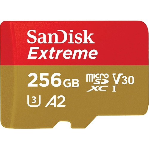 SanDisk Extreme 256GB microSDXC Aksiyon Kamera ve Drone Hafıza Kartı U3 A2 V30 Hızlı Okuma Yazma