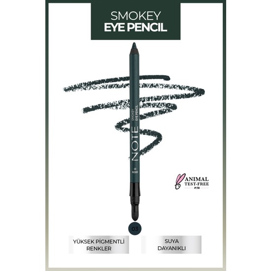 Smokey Eye Pencil Waterproof Aplikatörlü Suya Dayanıklı Göz Kalemi - 03 Green - Yeşil