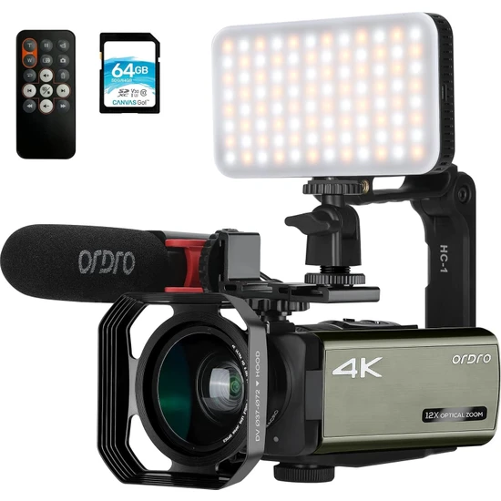 Ordro AX65 Canlı Yayın Kamerası Video Kamera Full Hd 60FPS - 4K