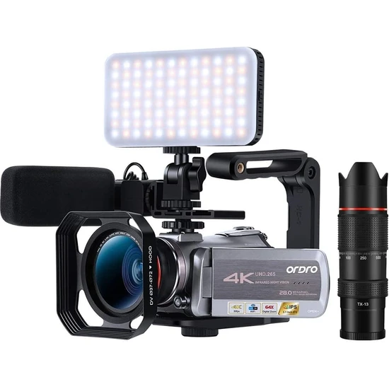 Ordro AZ50 4K Kamera Dijital Zoom Video Kamera, Gece Görüşü