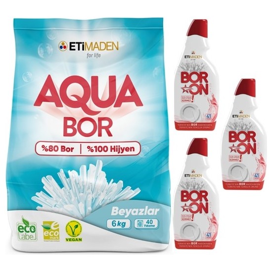 Boron Aquabor Toz Çamaşır Deterjanı 6 kg Beyazlar + Jel Fiyatı