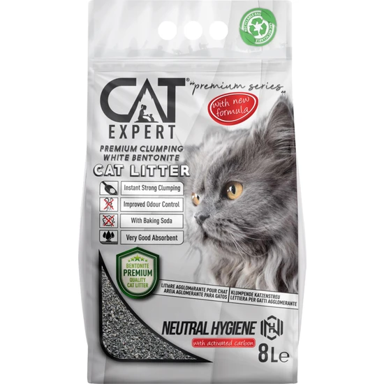 Cat Expert Kedi Kumu Neutral Hygiene With Activatid Carbon Topaklanan Koku Hapseden Ürün Tozsuz 8 Lt
