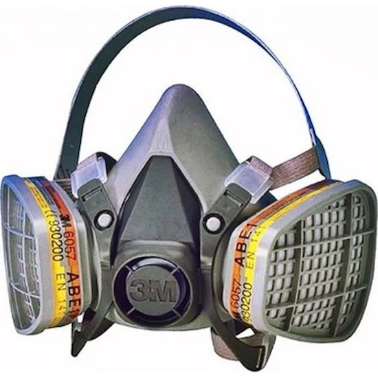 3M 6200 Yarım Yüz Maskesi (Medium) + 6057 Abe1 Maske Filtresi (1 Çift)
