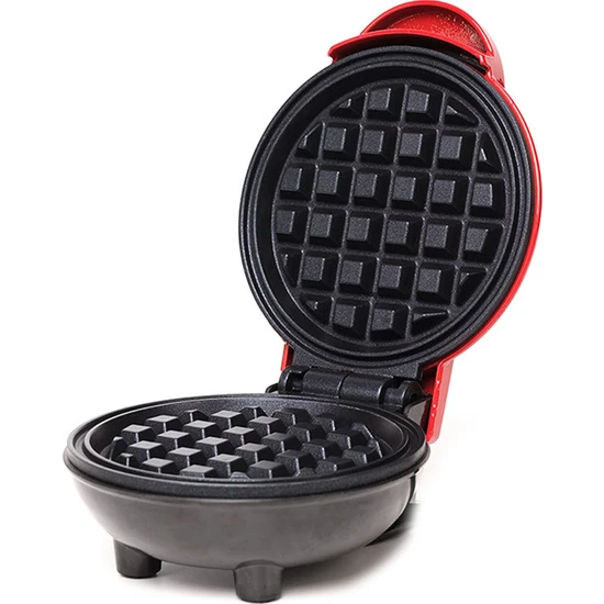 Makii Mini Elektrikli Waffle Makinesi - Kırmızı (Yurt Dışından)