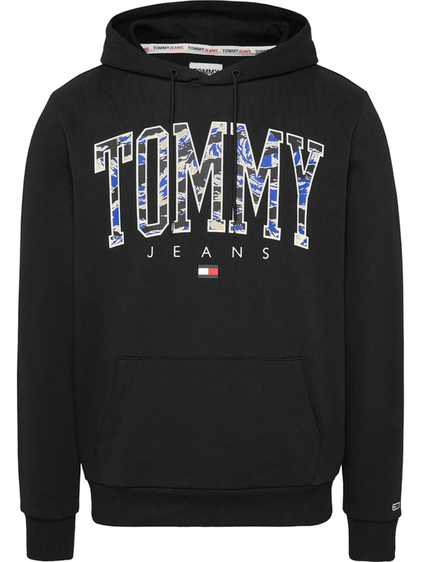 Tommy Jeans Kapüşon Yaka Siyah Erkek Sweatshırt Dm0Dm17810Bds