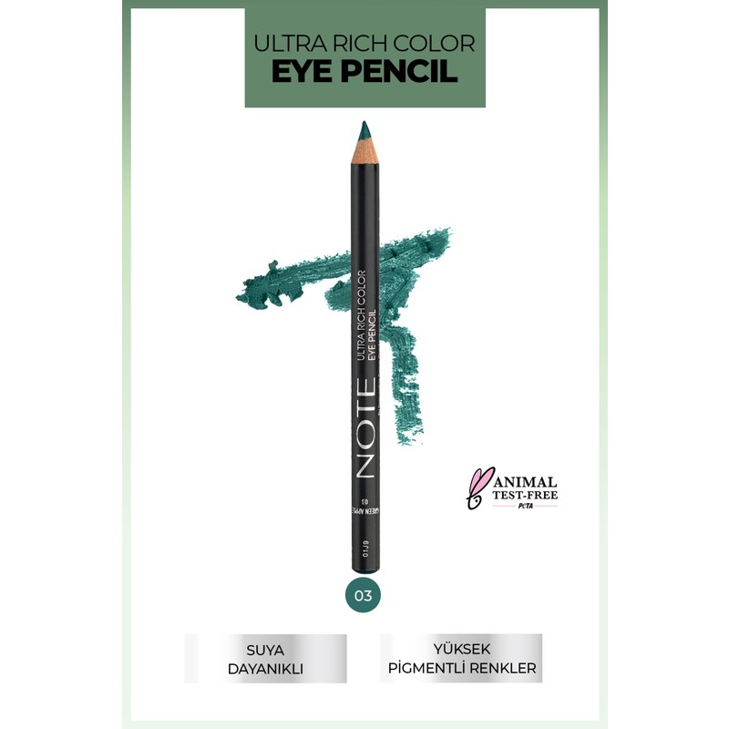 Note Cosmetics Ultra Rich Color Göz Kalemi 03 Green Apple - Yeşil Gün Boyu Etkili İnce Uçlu Makyaj