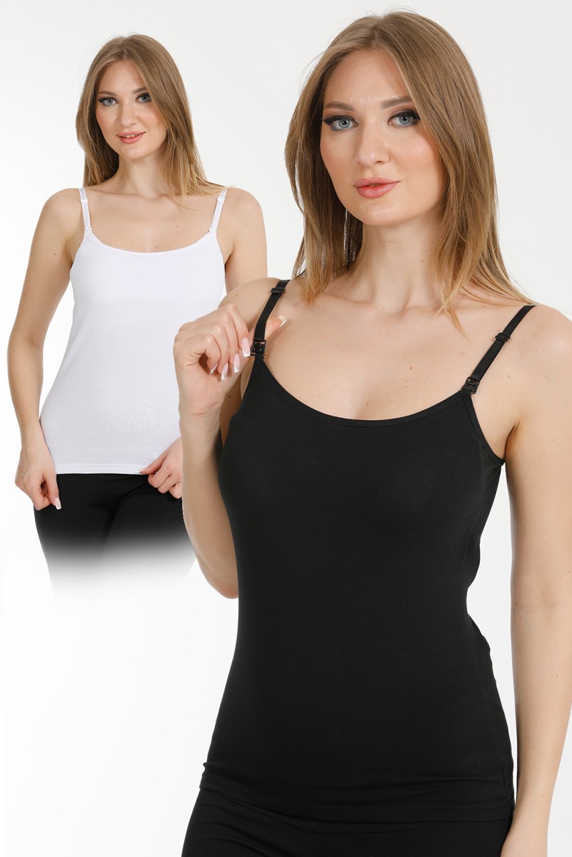Parlingerie 2li Hamile Emzirme Atleti Beyaz-Beyaz görsel 5