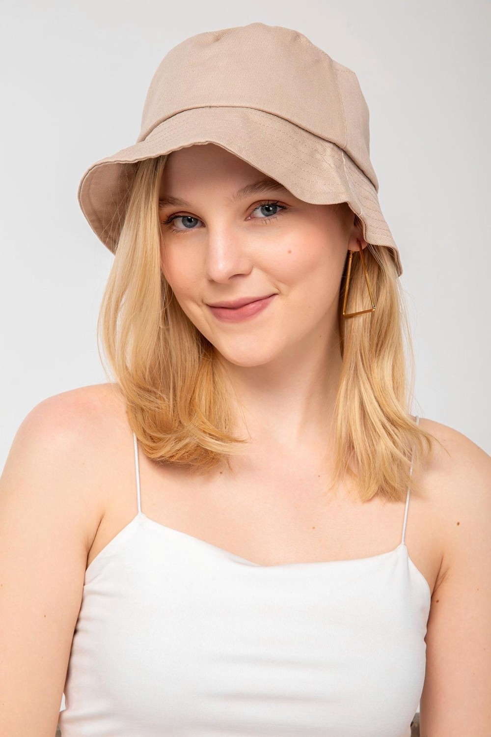 Saria Moda Kadın Bej Bucket Şapka