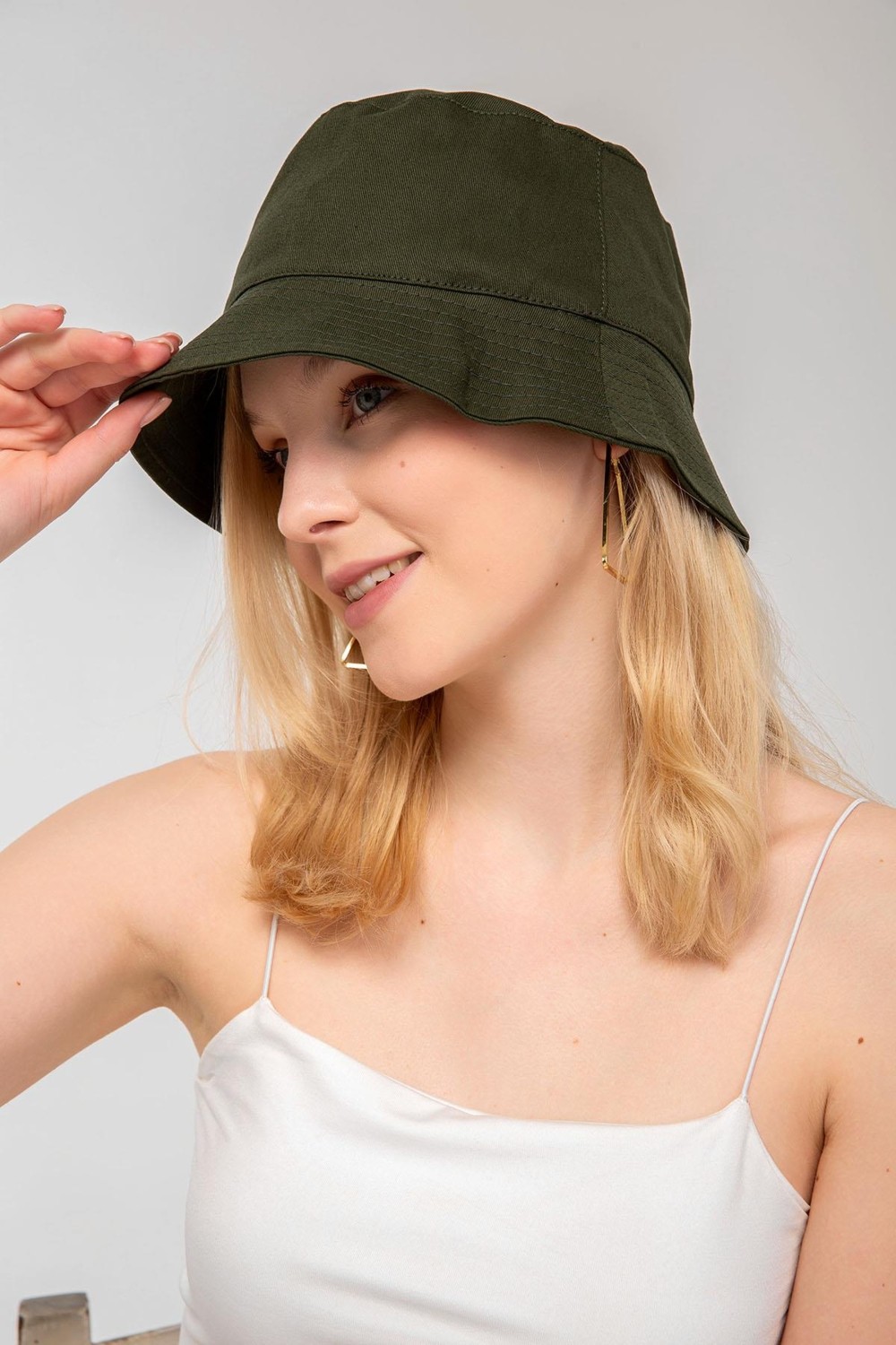 Saria Moda Kadın Bej Bucket Şapka görsel 7