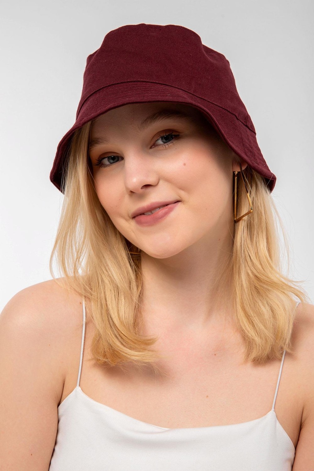 Saria Moda Kadın Bej Bucket Şapka