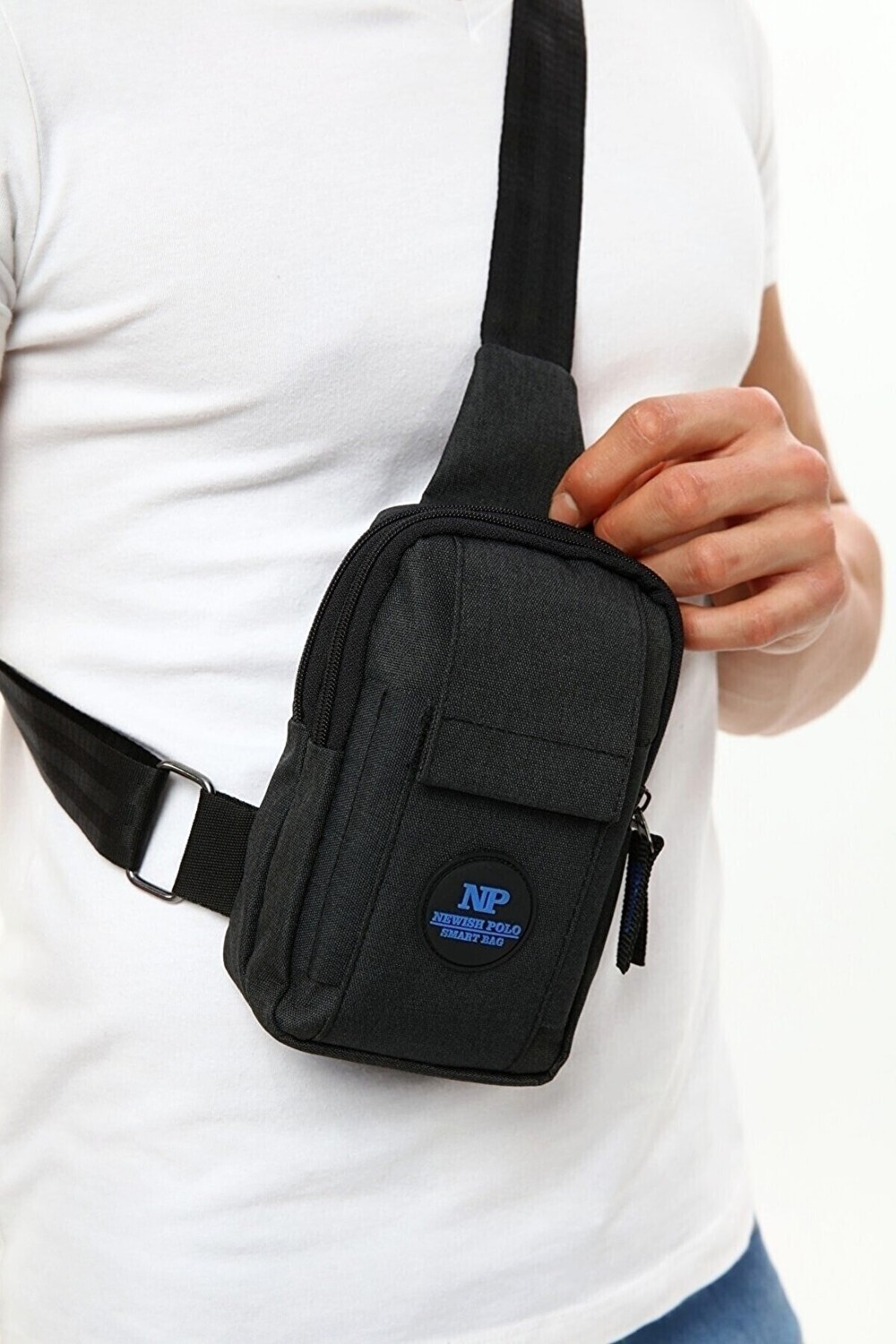 Avca Unisex Keten Telefon Bölmeli Bel ve Çapraz Omuz Çanta görsel 8