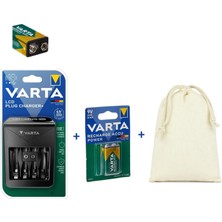 Varta LCD Plug+ Plus Şarj Cihazı +1X9V Şarjlı Pil+Saklama Çantası