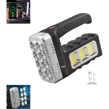 Paras Ticaret Telefon Şarj Edebilir Güneş Solar Panelli Şarjlı LED Li 3 Mod Aydınlatma Fener LED Lamba (13,7 cm x 4,9 cm x 9,6 Cm)