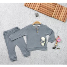 Bebelop Oyuncak Ayıcıklı Düğmeli Kız Bebek Alt Üst Takım