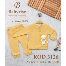 Bebelop Oyuncak Ayıcıklı Düğmeli Kız Bebek Alt Üst Takım