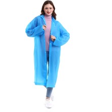 Macerati Kadın Erkek Yağmurluk Kapüşonlu Çıtçıtlı Eva Mavi Yağmurluk