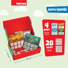 Puedo Habitat Bingo / Eğitici ve Eğlenceli Oyuncak / Hayvanları Öğreten Eşleştirme Oyunu / 32 Parça