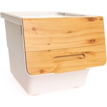 Motek Bambu Çok Amaçlı Tekerlekli Organizer 33 lt Portatif Kullanım