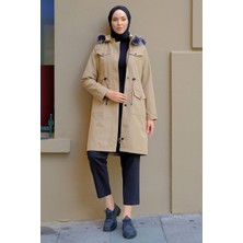 Hafsa Mina Cep Detaylı Mont Bej HM2287