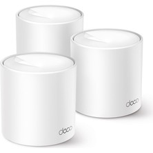 TP-Link Deco X10(3-pack), AX1500 Mbps, 520 m²'ye kadar Kapsama Alanı, 120 Cihaza Kadar Bağlantı, Gigabit Portlu, Mobil Uygulama ile Kolay Kurulum,Yapay Zeka Destekli Wi-Fi 6 Mesh Sistemi