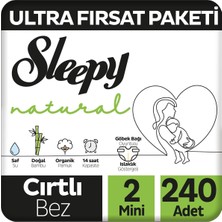 Sleepy Natural Ultra Fırsat Paketi Bebek Bezi 2 Numara Mini 240 Adet