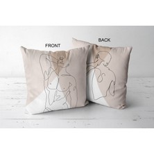 Jwk Home Nü 1 Erkek Çizgisel Özel Tasarım Çift Taraflı Kırlent Kılıfı (45X45)