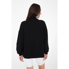 Basic İnce Sweatshirt, Dik Yaka  - Vassago