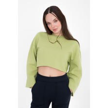 Gabriel Bisiklet Yaka Crop Sweatshirt