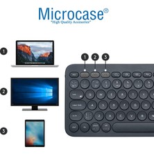 Microcase Yuvarlak Tuşlu Türkçe Q Bluetooth Kablosuz Klavye Android Ios Windows Uyumlu - AL3048