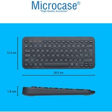 Microcase Yuvarlak Tuşlu Türkçe Q Bluetooth Kablosuz Klavye Android Ios Windows Uyumlu - AL3048