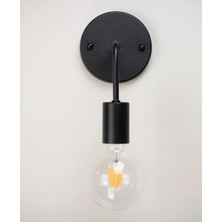 Riolight  RETRO19,RUSTİK,VİNTAGE Siyah 1XE27 Duylu Metal Duvar Aplik