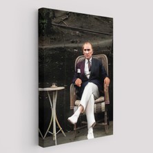Doğal Tercih Mustafa Kemal Atatürk'ün Sandalyede Oturan Tablosu -6379