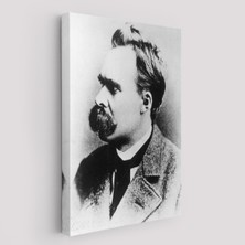 Doğal Tercih Friedrich Nietzsche Siyah Beyaz Dekoratif Kanvas TABLO-5963