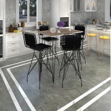 Kenz Life  Knsz Masa Sandalye Takımı HEM105ZENGIN Crdsyh 100*070 4 Sandalye Syhsyh Sırt Minderli