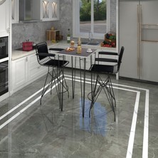 Kenz Life  Knsz Masa Sandalye Takımı HEM105ZENGIN Grisyh 070*070 2 Sandalye Syhsyh Kolçaklı Sırt Minderli