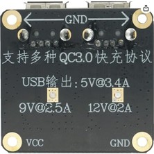 Area Iki Kanallı Hızlı Şarj Modülü 12V 24V Qc3.0 Hızlı Şarj Modülü Tek USB Cep Telefonu Şarj Kartı