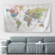 Harita Sepeti Türkçe Eğitici Ülke Ve Başkent Detaylı Atlası Dünya Haritası  Duvar Örtüsü-Halısı 3850