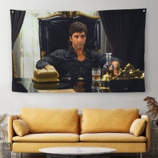 Harita Sepeti Scarface Alpacino Italyan Mafya Kanvas Duvar Örtüsü-Halısı-5137 