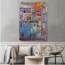 Harita Sepeti Hollanda Evleri Suluboya Görünümlü Duvar Örtüsü - Halısı-5926