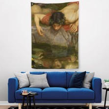 Harita Sepeti Yankı Ve Nergis Ayrıntı Duvar Örtüsü - Halısı, John William Waterhouse-6096