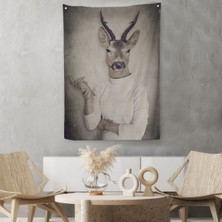 Harita Sepeti Ceylan Kafalı Insan Duvar Örtüsü - Halısı -4983