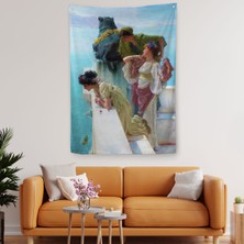 Harita Sepeti Yalılarından Denize Bakan Kızlar Duvar Örtüsü-Halısı - Halısı-6037