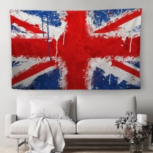 Harita Sepeti İngiltere Bayrağı Duvar Sanatı Kanvas Duvar Örtüsü-Halısı, Ev Ve Ofis Dekoru-5401